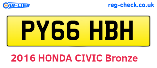 PY66HBH are the vehicle registration plates.