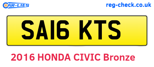 SA16KTS are the vehicle registration plates.