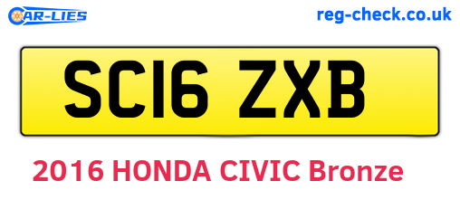 SC16ZXB are the vehicle registration plates.