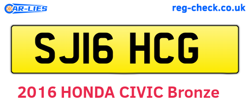 SJ16HCG are the vehicle registration plates.