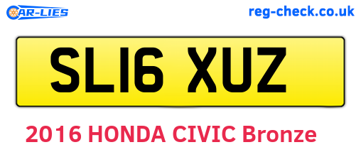 SL16XUZ are the vehicle registration plates.
