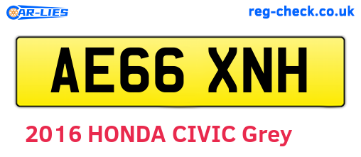 AE66XNH are the vehicle registration plates.