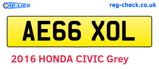 AE66XOL are the vehicle registration plates.