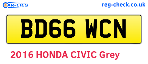 BD66WCN are the vehicle registration plates.