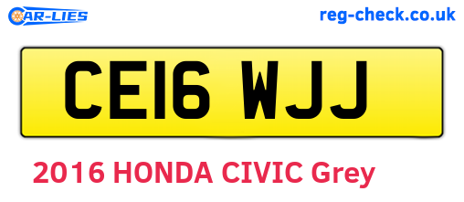 CE16WJJ are the vehicle registration plates.