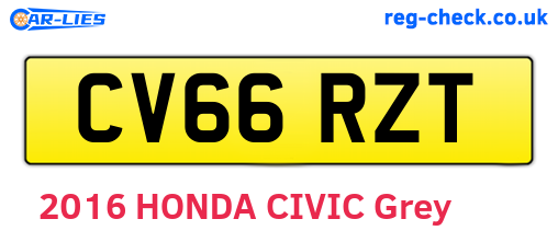 CV66RZT are the vehicle registration plates.