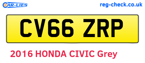 CV66ZRP are the vehicle registration plates.