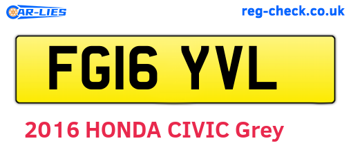 FG16YVL are the vehicle registration plates.