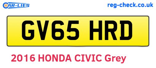 GV65HRD are the vehicle registration plates.