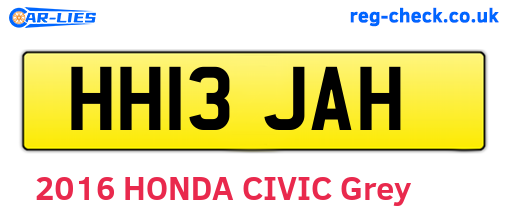 HH13JAH are the vehicle registration plates.