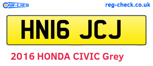 HN16JCJ are the vehicle registration plates.