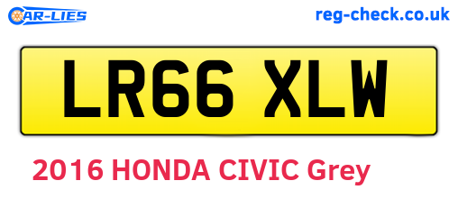 LR66XLW are the vehicle registration plates.