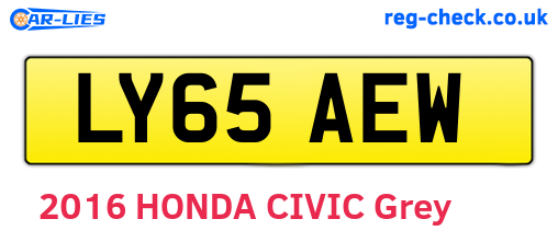 LY65AEW are the vehicle registration plates.