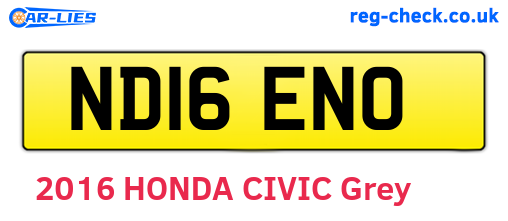 ND16ENO are the vehicle registration plates.