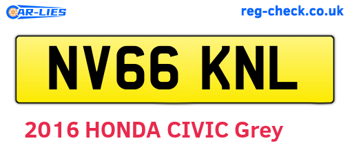 NV66KNL are the vehicle registration plates.