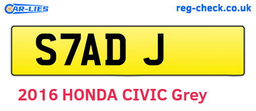 S7ADJ are the vehicle registration plates.