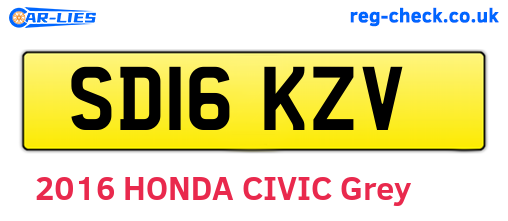 SD16KZV are the vehicle registration plates.