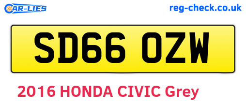 SD66OZW are the vehicle registration plates.