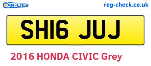 SH16JUJ are the vehicle registration plates.
