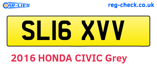 SL16XVV are the vehicle registration plates.