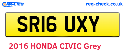 SR16UXY are the vehicle registration plates.