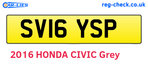 SV16YSP are the vehicle registration plates.