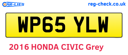 WP65YLW are the vehicle registration plates.