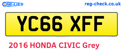 YC66XFF are the vehicle registration plates.
