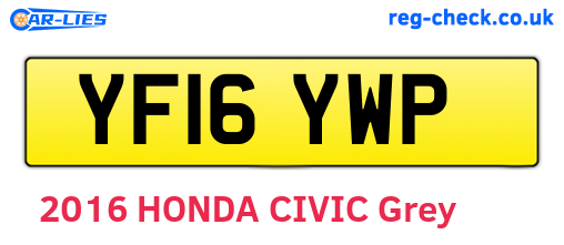 YF16YWP are the vehicle registration plates.