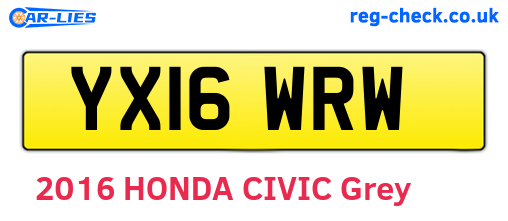 YX16WRW are the vehicle registration plates.