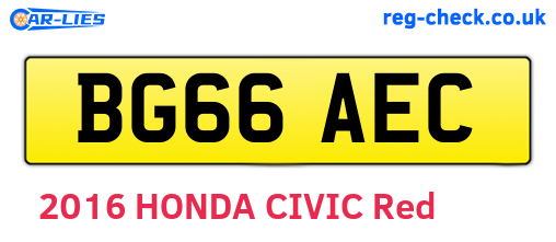 BG66AEC are the vehicle registration plates.