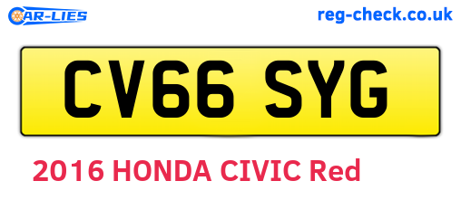 CV66SYG are the vehicle registration plates.