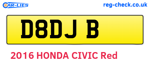 D8DJB are the vehicle registration plates.