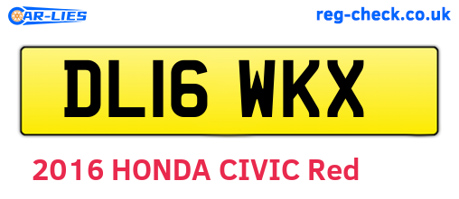 DL16WKX are the vehicle registration plates.