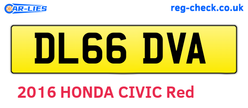 DL66DVA are the vehicle registration plates.