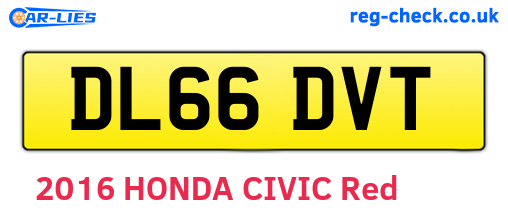 DL66DVT are the vehicle registration plates.
