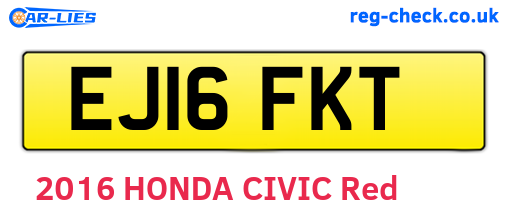 EJ16FKT are the vehicle registration plates.