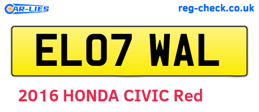 EL07WAL are the vehicle registration plates.