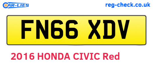 FN66XDV are the vehicle registration plates.