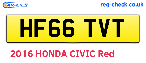 HF66TVT are the vehicle registration plates.