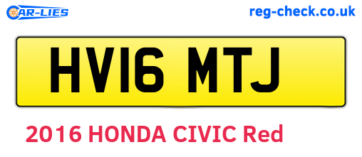 HV16MTJ are the vehicle registration plates.