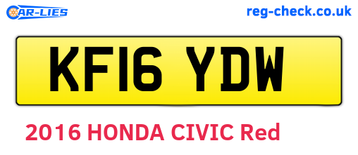 KF16YDW are the vehicle registration plates.