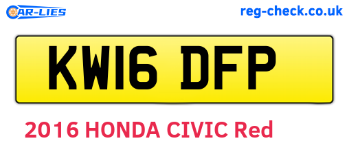 KW16DFP are the vehicle registration plates.