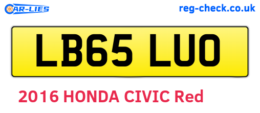 LB65LUO are the vehicle registration plates.