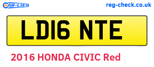 LD16NTE are the vehicle registration plates.