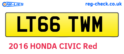 LT66TWM are the vehicle registration plates.