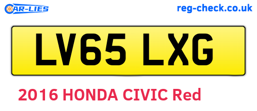 LV65LXG are the vehicle registration plates.