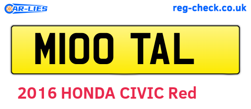 M100TAL are the vehicle registration plates.