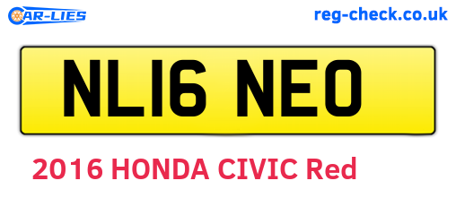 NL16NEO are the vehicle registration plates.