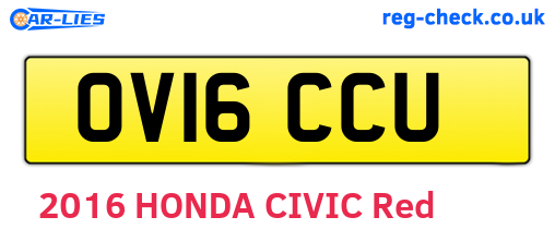 OV16CCU are the vehicle registration plates.